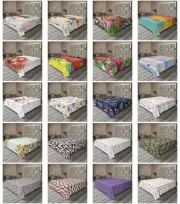 Ambesonne Flamingo Print Flat Sheet Top Sheet Decorative Bedding 6 Sizes