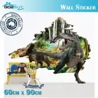 3D Wall Stickers Removable Jurassic Park Dinosaur Broken Wall Kids Room Decal E