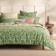 Sheridan Inez Quilt Cover Set Pea in White/Snow Cotton