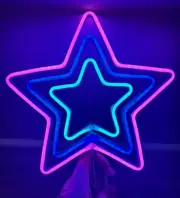 12.5" LED Neon Star Christmas Tree Topper SLOW ~ FAST ~ STEADY Wondershop VIDEO