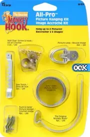 591819 OOK Monkey Hook Hanging Kit Picture and Mirror Hanger, Silver and Gold