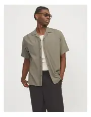 [Jack & Jones] Solid Resort Short Sleeves Shirt in Bungee Cord