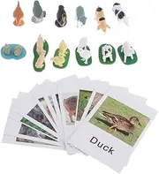 Montessori Farm Animals Match Cards, Cognitive Flash Card & Mini Animal