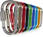 9 Pack Al Num Alloy D-Ring Locking Carabiner Clip Hanging Buckle Keychain for Camping Hiking 9Pcs 9Pcs
