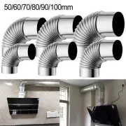 1x Silver Stove Flue Steel Flue Pipe Elbow Rain Cap Pipes Chimney Liner Flue New