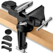 Table Vise or Bench Vise Universal 360° Swivel Clamp-On Vise Portable Home Vi...
