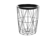 Boxsweden Toska Wire 39x46cm Storage Basket Holder w Metal Top Side Table Black