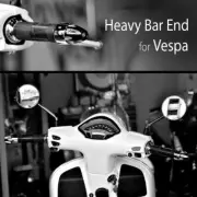 Heavy Bar End Weight Bullet Black Silver + Stainless Base for Vespa GT