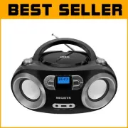 User-Friendly Portable CD Boombox with Backlit LCD, FM Radio, and Bluetooth