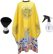Ipetboom 1 Set Haircut Brush Shawl Kit Hairdressing Cape Spray Bottle Lightweight Durable Material for Hair Coloring Conditioning Makeup Professional Hair Salon Tools Yellow
