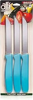 Alfi All-Purpose Knives Aerospace Precision Pointed Tip - Home And Kitchen Supplies - Serrated Steak Knives Set | Made in USA (Bahama Blue)