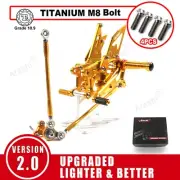 Rearsets Foot pegs Pedals & Mounting Bolts Set For Honda CBR600RR 2007 2008 GDG