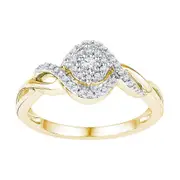 10k Yellow Gold Round Diamond Solitaire Bridal Engagement Ring 1/5 Cttw