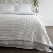 Jenny Mclean Ardent Premium Super Soft Cotton Waffle Blanket White Queen