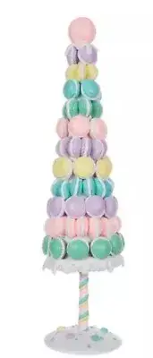 LARGE Pastel macaron Christmas tree pink white mint Christmas Village Cake
