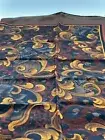 Bill Blass Brown Orange &Burgundy Square Silk Scarf 30”