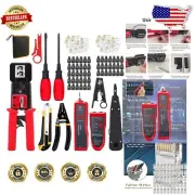 Premium Cable Crimping Tool Kit for RJ11/RJ12/RJ45 with 50 Connectors Included