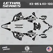 Graphics Kit for Kawasaki KX85 KX100 (2014-2021) Lethal-White