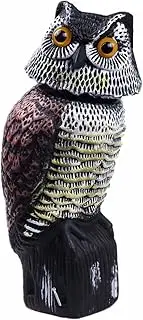 Hooyizer Owl Decoy 360 Rotate Head, Scarecrow Fake Owls Natural Enemy Realistic Owls to Scare Birds Away