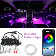 Car Decorative Atmosphere Lamps 10in1 RGB LED Ambient Decor Fiber Optical Strip (for: Renault)