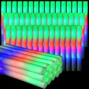 68Pcs RGB LED Glow Foam Stick Bulk Colorful LED Glow Sticks Cheer Tube Dark Ligh