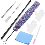 Saxophone Cleaning Swab Kit –8Pcs Ultra Absorbent Cotton Pad Saver for Alto, Tenor, Soprano Sax – Anti-Scratch Rubber Cap Brush & Reusable Fiber Cloth for Instrument Maintenance & Care