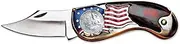 American Flag Coin Pocket Knife with Bicentennial Washington Quarter| 3-inch Stainless Steel Blade | Genuine United States Coin | Collectible | Certificate of Authenticity