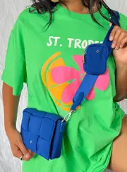 Peta & Jain Vespa Crossbody Nylon Bag Blue