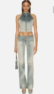 NEW! $795 Diesel Belthy Bootcut Flare Low Rise Jeans Blue 26 Denim Pants SOLDOUT