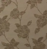 TURKISH FLORAL GOLD METALLIC THREAD NATURAL WOVEN JACQUARD FABRIC BY YARD 55"W