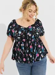 Torrid Disney Alice Wonderland Shirt Blue Babydoll NWT New 5X