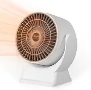 Portable Space Heater, IGGDOQI 800W Energy Efficient Fan Heater, Mini Fan Heater, PTC Ceramic Electric Desktop Heater Fan, Overheat Dumping Protection Fast Heating Quiet for Cold Winter Home Office