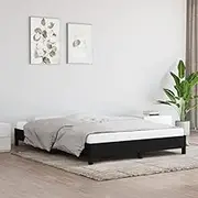 Bedroom Furniture Bed Frame Without Mattress Black 137x187 cm Double Fabric
