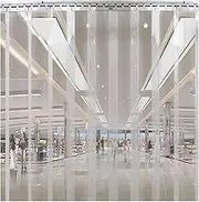 Clear PVC Curtain Plastic Vinyl Replacement Strip Curtain Clean Rooms Waterproof Windshield Shutter Suitable for Supermarket Stores and Easy to Clean(1.3 mm,1.35x2m)