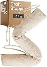Draught Excluder for Windows up to 120 cm, Washable, Energy-Saving, Extra Long and Heavy, Also Suitable for Wide Doors, Beige