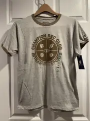 NEW Champion Mens Xl Ringer Club Tee Graphic Oxford Gray T-Shirt Size S Small