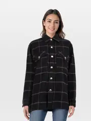 Isabel Marant Étoile Black Wool Checkered Shacket