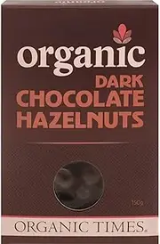 Organic Times Organic Dark Chocolate Coated Hazelnuts Packet, 150 g