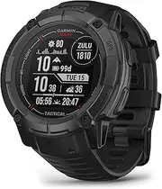 [Garmin] Instinct 2X Solar - Tactical Edition, Rugged GPS Smartwatch, Built-in Flashlight, Ballistics Calculator, Solar Charging Capability, Black