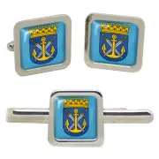Solingen (Germany) Square Cufflinks and Tie Clip Set