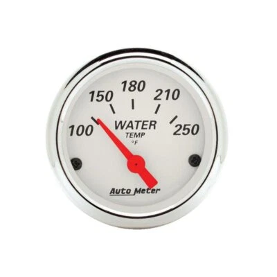 Autometer Arctic White 2-1/16in Water Temp Gauge 100-250F Short Sweep Electri...