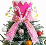 Christmas Tree Topper Hat, Candy Canes Tree Topper, Pink Tree Topper Christmas D