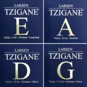 Larsen Tzigane 4/4 Violin Strings Set, E-Carbon Steel Loop