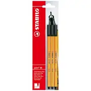 Stabilo Point 88 Fineliners 0.4mm Black 3 Pack