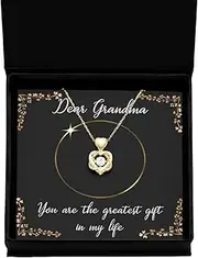 IKPR to My Dear Grandma Necklace from Grandaughter Grandson, Son Daughter, Christmas Granny Grandmother Gift, Birthday Present