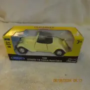 WELLY 1939 CITROEN 11B TRACTION AVANT CABRIO With ROOF BEIGE OLD TIMER 1:34 NIB