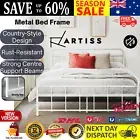 Artiss Metal Bed Frame DOUBLE Size Platform Foundation Mattress Base Leo White