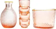 Sake Set Glasses Sake Bottle Glass Pot Sake Shot Cups Sake Glass Set Sake Tea Sake Cups for Warmer or Cold Wine Sake Drinking Set