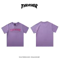 在飛比找Yahoo!奇摩拍賣優惠-Thrasher 火焰字母印花 短T 短袖 T恤 純棉短Te