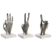 Decorative Figure Dkd Home Decor Silver 10 x 10 x 20 Cm 3 Units